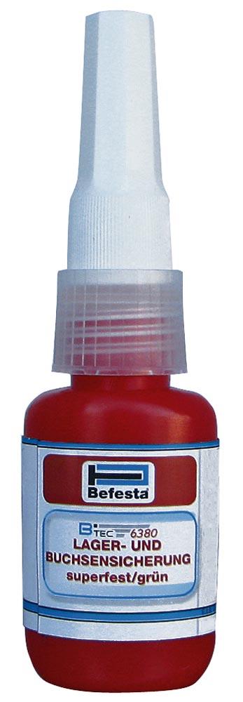 Lager- und Buchsensicherung Btec 6380, 10 ml-Flasche, superfest, grün