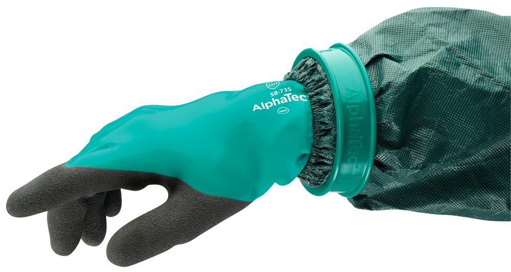 Schutzhandschuhe AlphaTec 58-735, Farbe grün/schwarz, Gr. 10