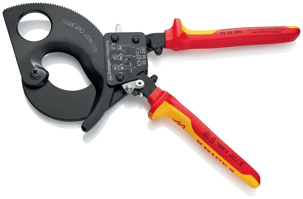 Kabelschneider Gesamtlänge 280 mm max. 52 (380 mm) mm Mehrkomponenten-Hüllen VDE
