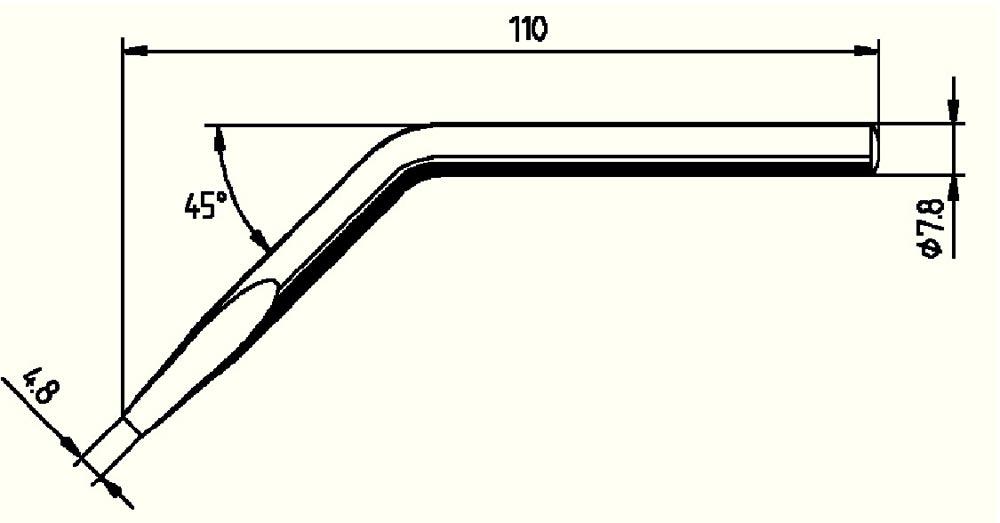 Lötspitze Serie 082 abgewinkelt Breite 4,8 mm 0082 JD/SB