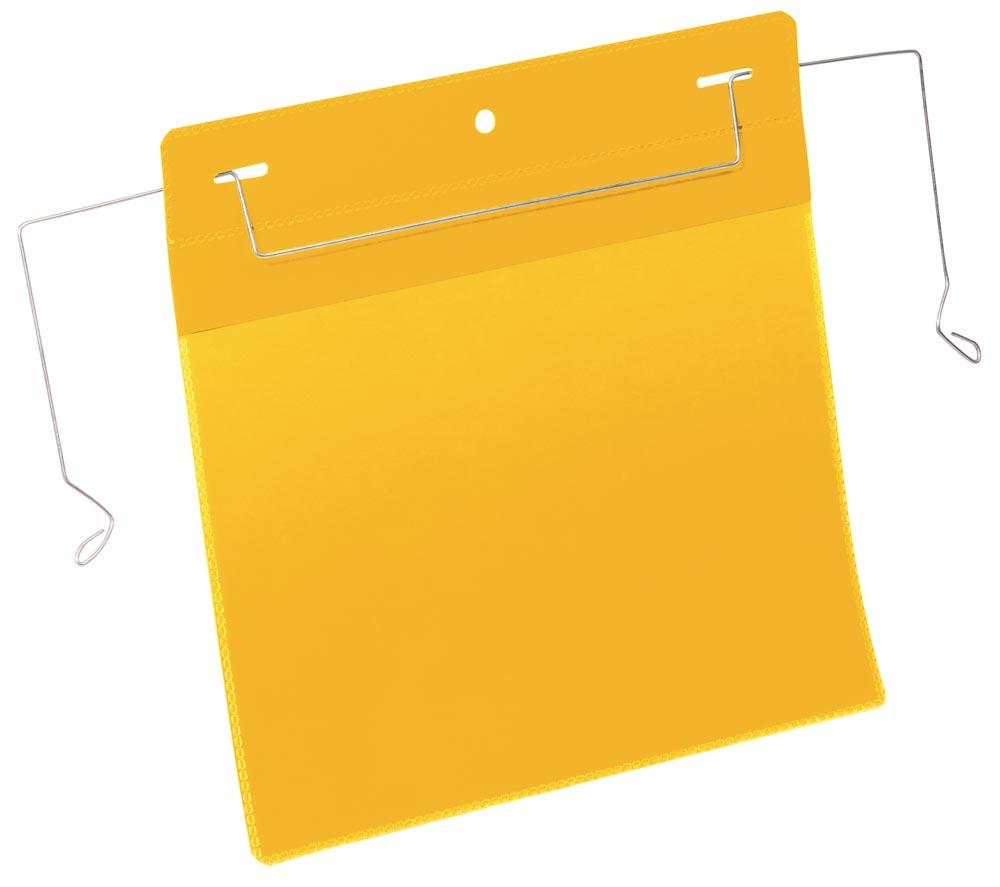 Drahtbügeltasche A5 quer, BxH 210x148 mm, mit verzinktem, flexibler Draht zur leichten und sicheren Fixierung, VE 50 Stück