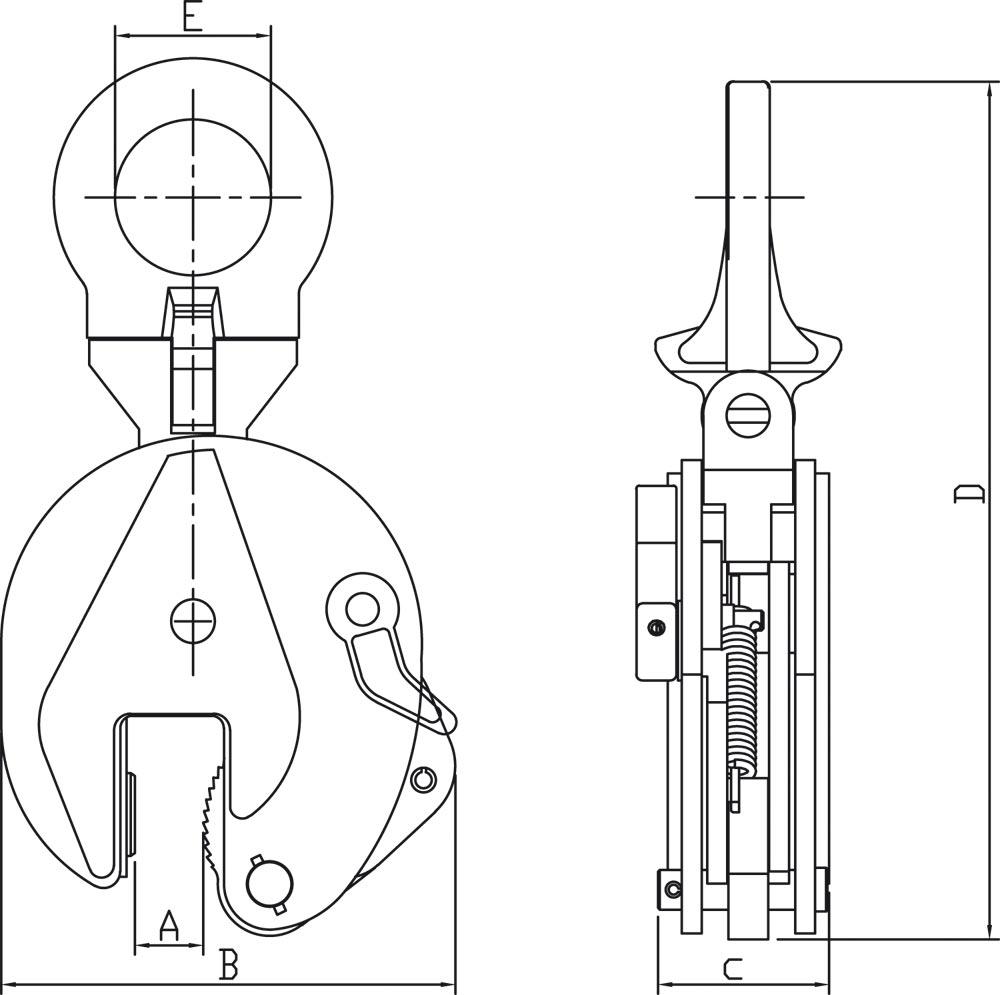 Blechgreifer, flexibel, mit Sicherheitsarretierung, Traglast 5000 kg