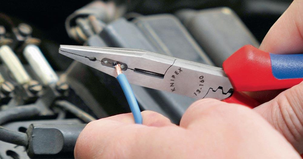 Verdrahtungszange Länge 160 mm 0,5-0,75 / 1,5 / 2,5 mm poliert Mehrkomponenten-Hüllen