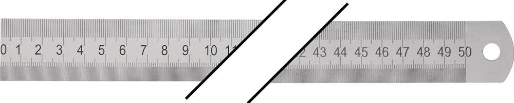 Stahlmaßstab Länge 500 mm rostfreier Stahl biegsam Teilung A = mm/ mm