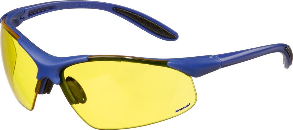 Schutzbrille DAYLIGHT PREMIUM EN 166 Bügel dunkelblau, Scheibe gelb Polycarbonat