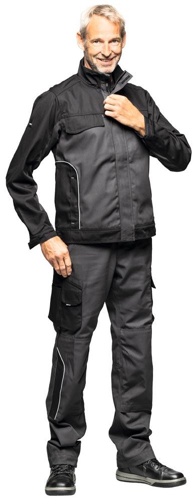 Arbeitshose Twill BRUNO, weiß-anthrazit Gr. 32
