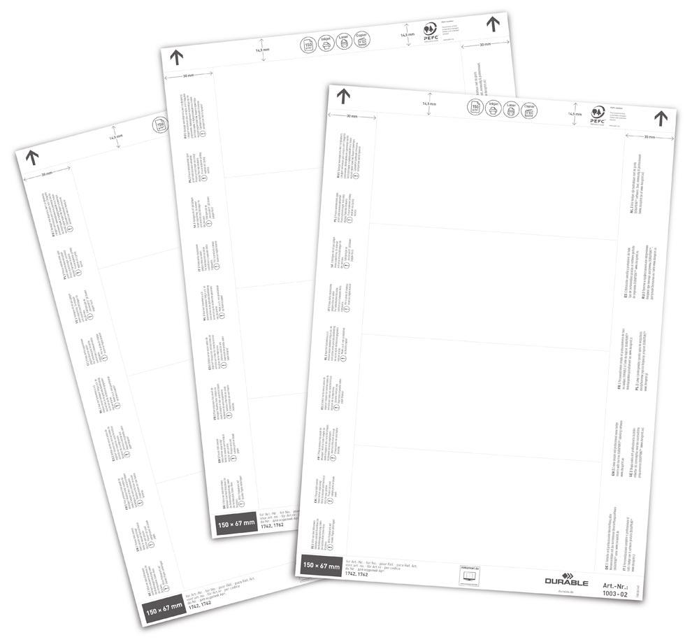 Einsteckschilder für Logistiktaschen BxH 150x67 mm, Farbe weiß, Pack mit 80 Etiketten, Mindestabnahme 4 Pack