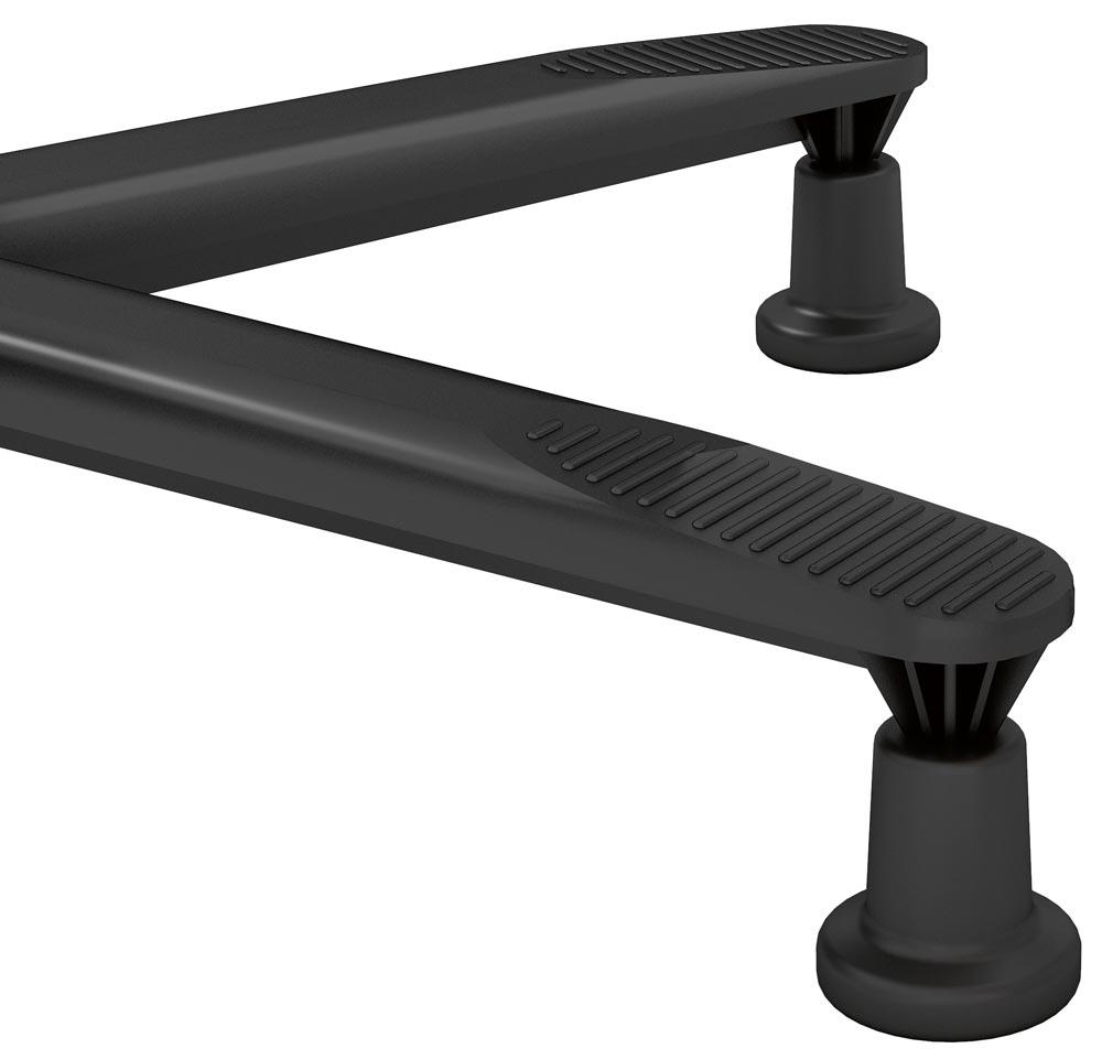 Säulentisch, Durchm.xH 800x720-1140 mm, Gasdruckfeder, Tischplatte 25 mm lichtgrau, Gestell schwarz, inkl. Gleiter und 5 Rollen, 2 mit Feststeller