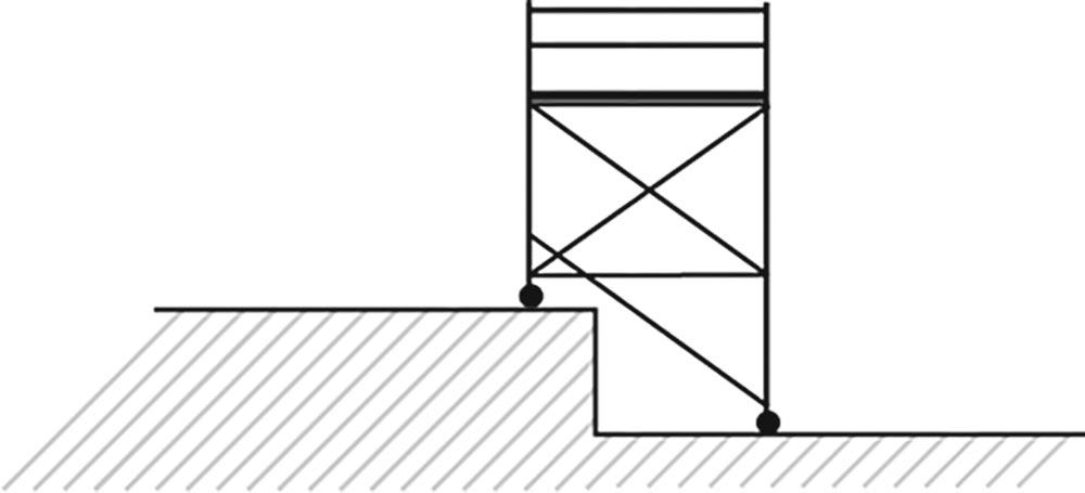 Fahrgerüst, Aluminium, mit Ausleger, Reichhöhe 11,40 m, Standhöhe 9,40 m, Gerüsthöhe 10,64 m, Gewicht 375,8 kg