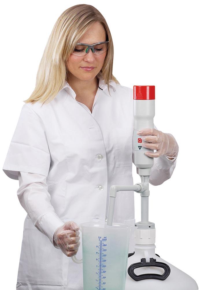Pumpe, akkubetrieben, best. aus: Pumpwerk, Antrieb, Akku, Ladegerät und festem Auslaufbogen, Eintauchtiefe 700 mm