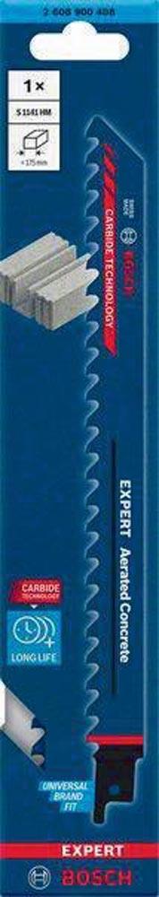 Säbelsägeblatt Expert Aerated Concrete Länge 225 mm Breite 19 mm Zahnteilung TPI 3 8,5 mm S-Schaft 1 Stück / Karte