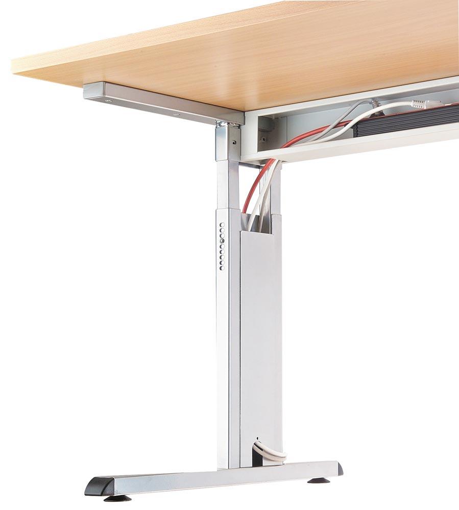 Schreibtisch, BxTxH 1200x800x650-850 mm, höhenverstellbar, C-Fuß-Gestell, Platte ahorn