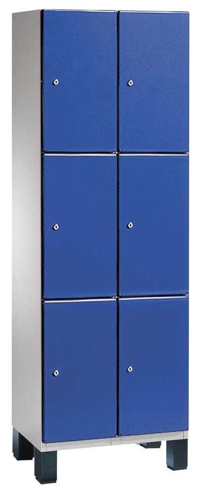 Fächerschrank, 1x3 Fächer, Abt. B 300 mm, Selbstbelüftungskonzept, BxTxH 900x525x1980 mm, RAL 7035/5010