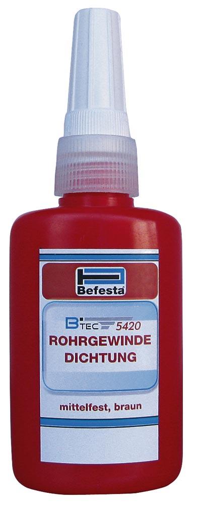 Rohrgewindedichtung Btec 5420, 50 ml-Flasche, mittelfest, braun