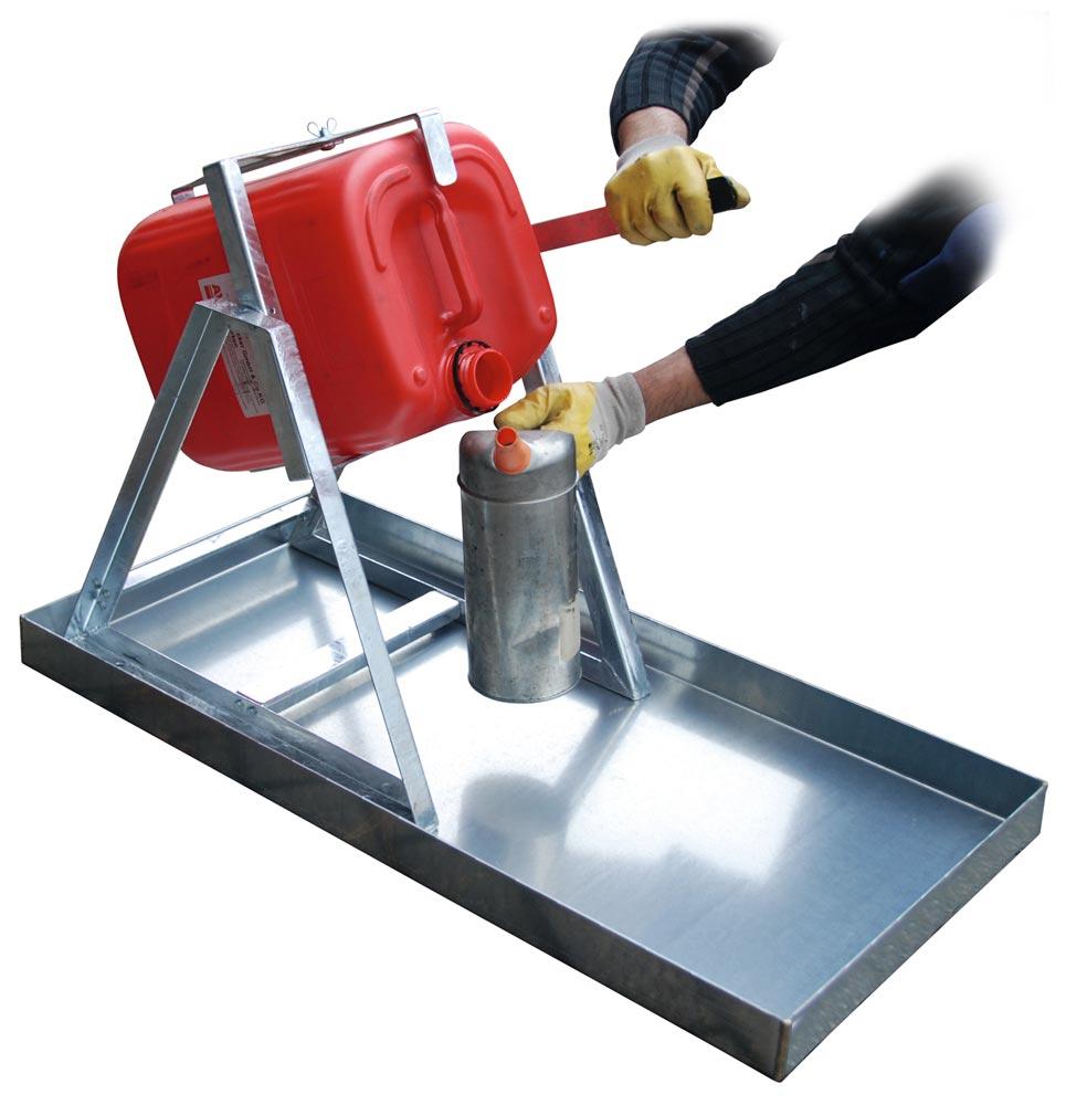 Fassausgießer für 25 l Kanister, Gewicht 6 kg, LxBxH 520x375x785 mm, feuerverzinkt