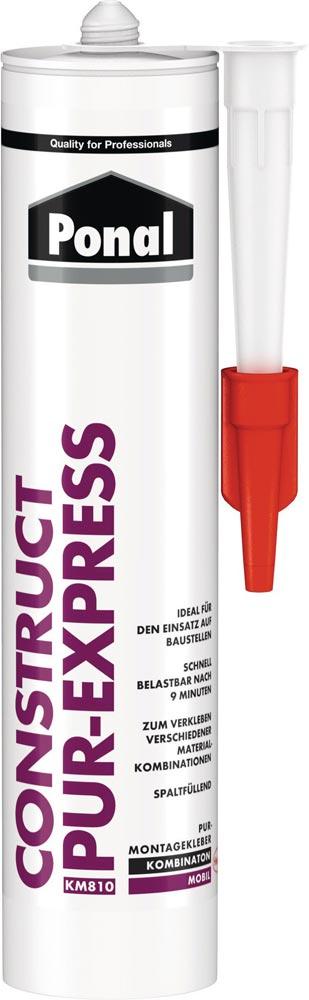 Montagekleber Construct PUR-Express EN 204: D4 perlweiß 440 g Kartusche