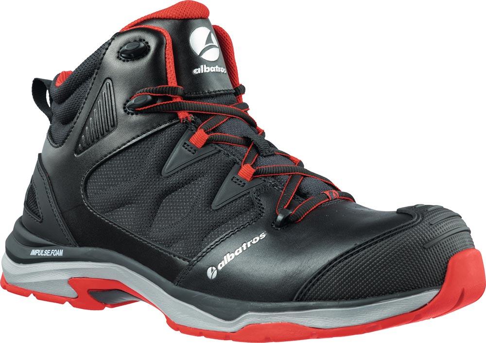 Sicherheitsstiefel ULTRATRAIL BLACK MID Größe 44 schwarz/rot S3 ESD HRO SRC EN ISO 20345 Glattleder