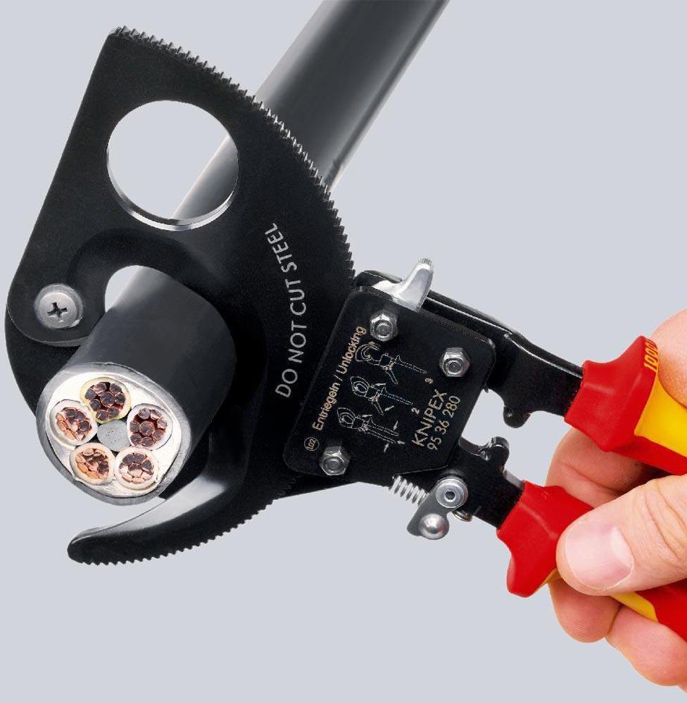 Kabelschneider Gesamtlänge 280 mm max. 52 (380 mm) mm Mehrkomponenten-Hüllen VDE