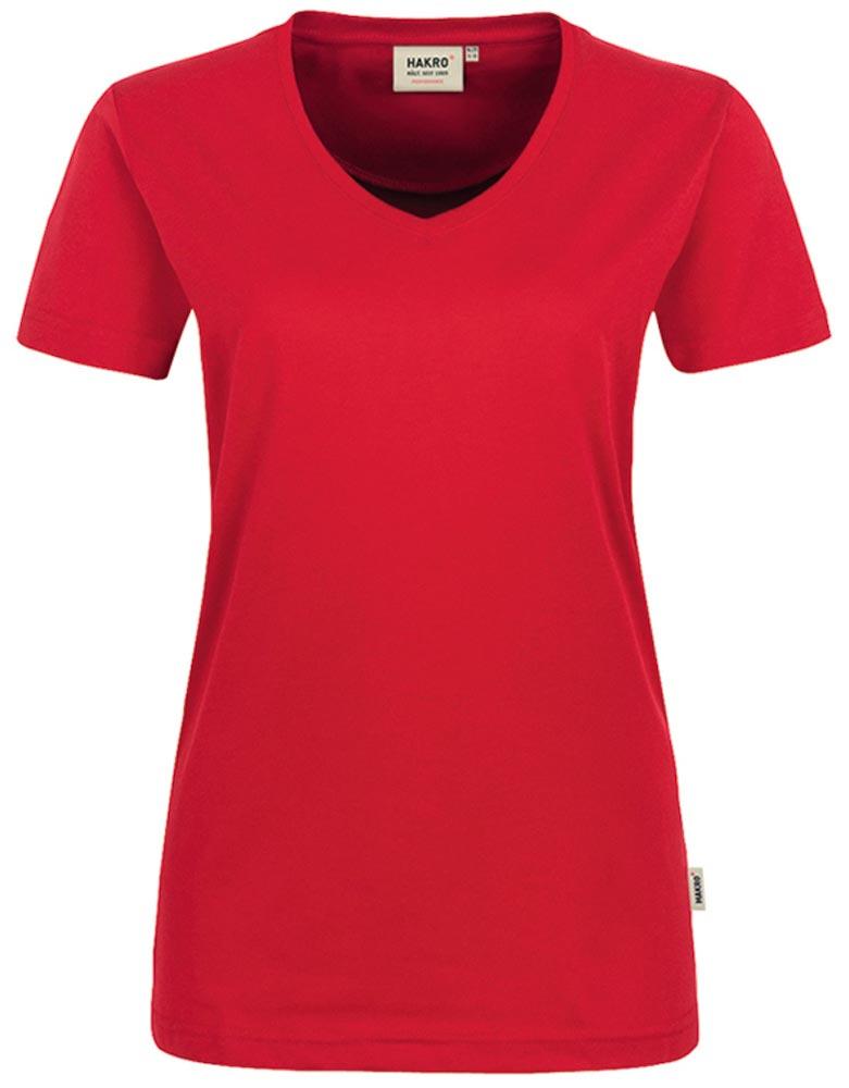 Damen-V-Shirt MikraLinar, Farbe rot, Gr. 4XL