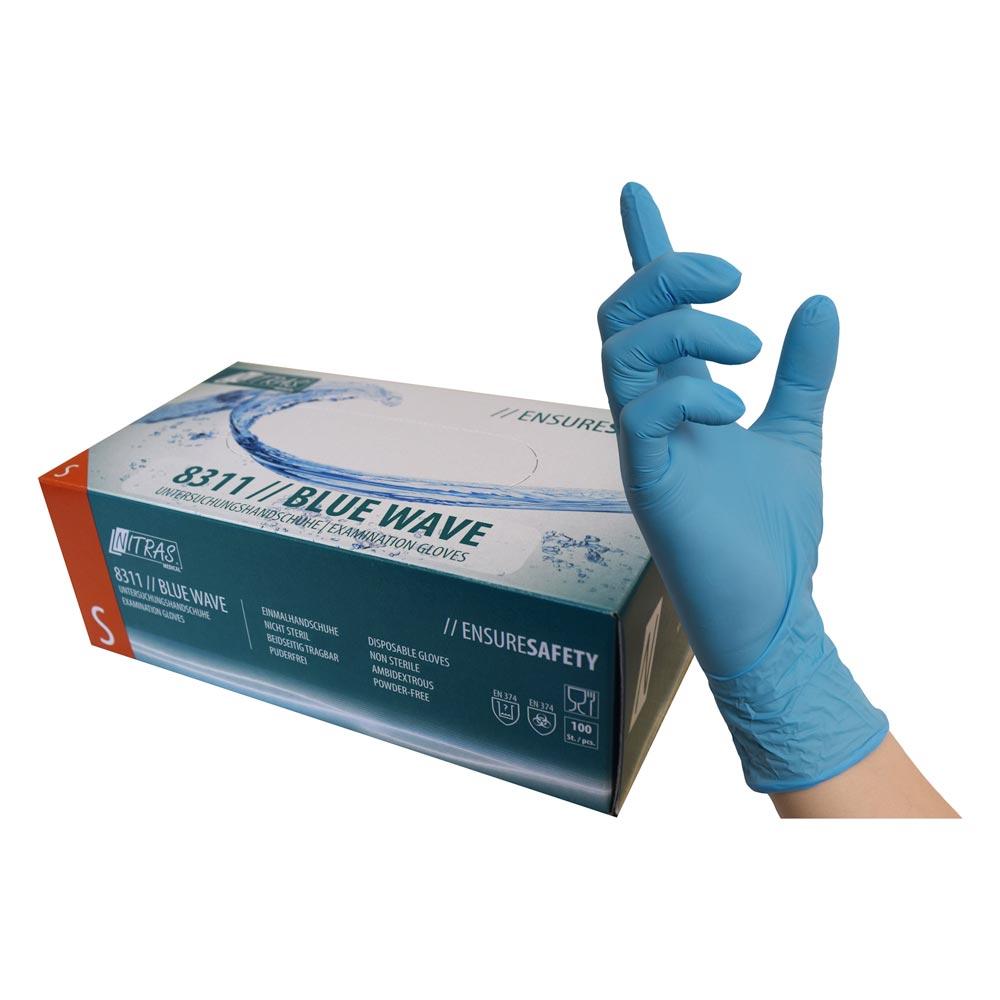 Nitril-Einmalhandschuhe, blau, Gr. XL, Box a 100 St.