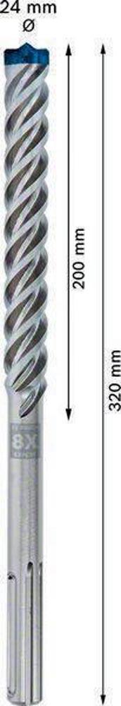 Hammerbohrer Expert SDS max-8X Ø 24 mm Arbeits-L.200 mm L.320 mm SDS-max 1 Stück Hammerbohrer Expert SDS max-8X Ø 24 mm Arbeits-L.200 mm L.320 mm SDS-max 1 Stück