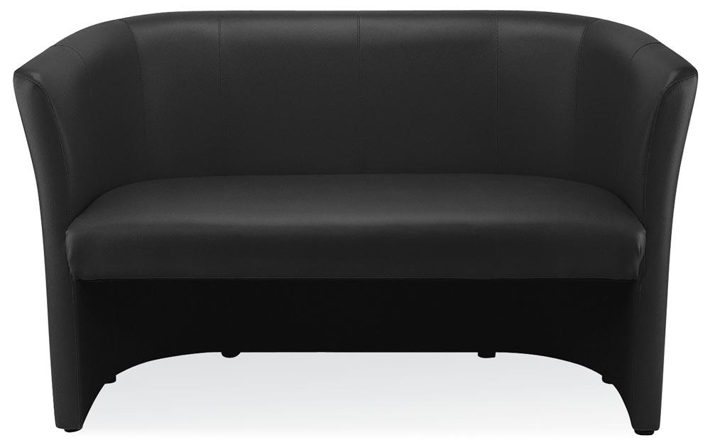 Sofa Club, 2-sitzer, BxTxH 1290x630x770 mm, Sitz BxT 1066x500 mm, Spaltleder/Lederoptik, schwarz