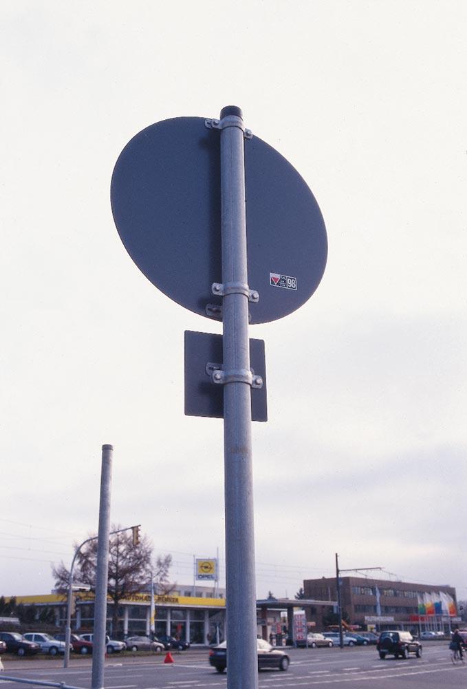 Rohrpfosten, Durchm. 76 mm, feuerverzinkt, Länge 3000 mm, zum Einbetonieren, für alle Spiegelgrößen
