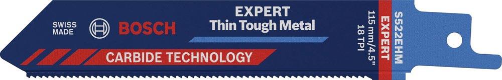 Säbelsägeblatt Expert Thin Tough Metal Länge 200 mm Breite 19 mm Zahnteilung TPI 18 1,4 mm S-Schaft 1 Stück / Karte