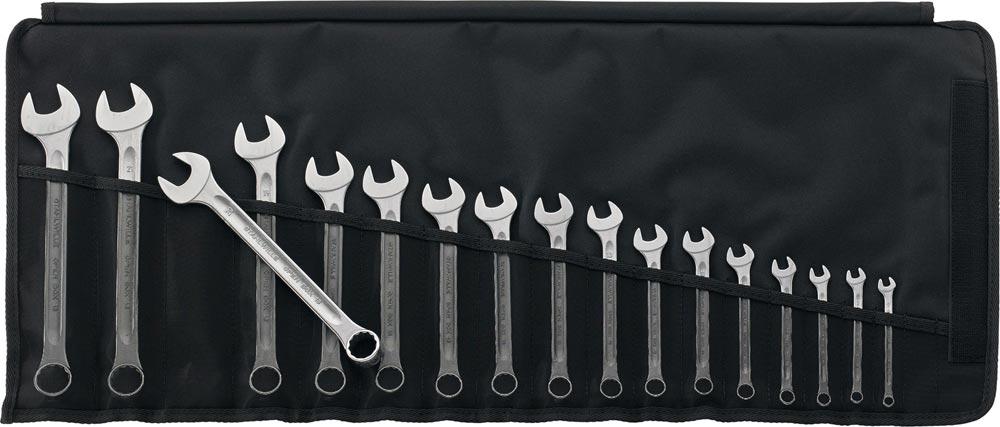 Ringmaulschlüsselsatz 13/17 17-teilig Schlüsselweite 6-22 mm Form A Chrom-Alloy-Stahl