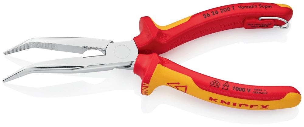 Flachrundzange Länge 200 mm Form 2 40 gewinkelt VDE Mehrkomponenten-Hüllen