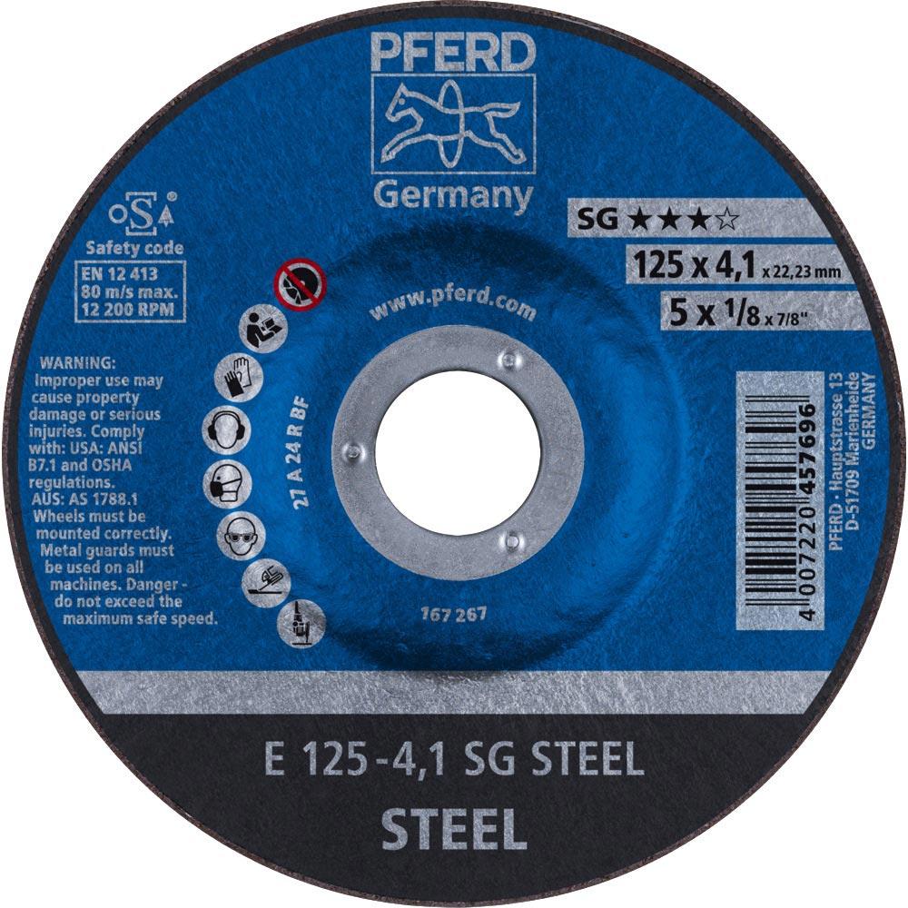 Schruppscheibe SG STEEL D125xS4,1mm gekröpft Stahl Bohrung 22,23 mm