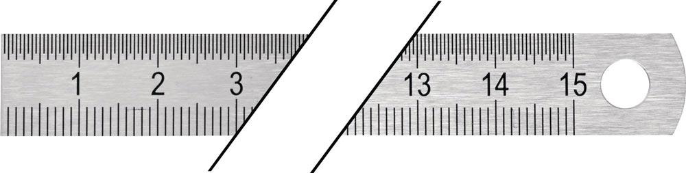 Stahlmaßstab Länge 200 mm rostfreier Stahl biegsam Teilung B = mm/1/2 mm