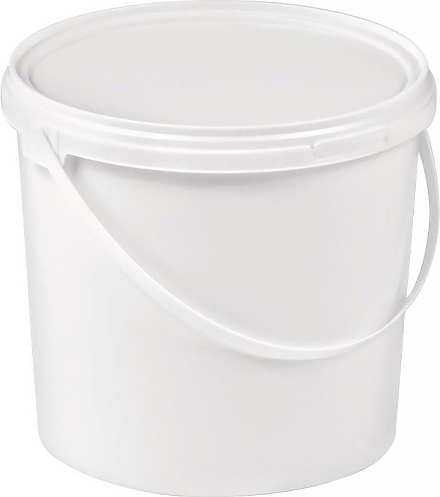 Eimer 10 l Kunststoff, lebensmittelecht weiß mit Bügelgriff und Stülpdeckel Ø 270 mm Höhe 265 mm