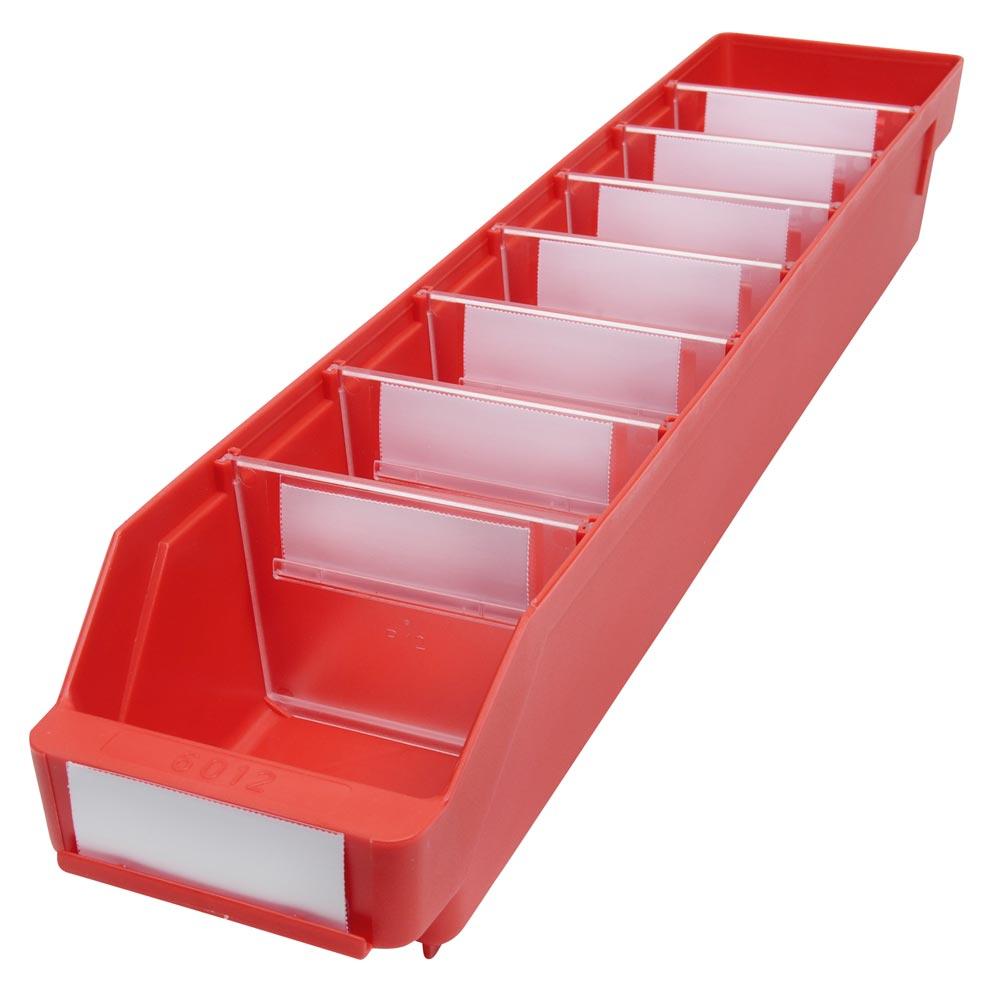 Regalkasten, PP, BxTxH 120x600x95 mm, Farbe rot, VE 30 Stück