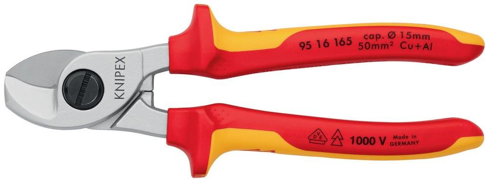 Kabelschere Länge 165 mm Kopf verchromt VDE Mehrkomponenten-Hüllen Form 1