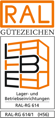 Kanban-Regal, Grundfeld,doppelseitig, BxTxH 1000x1000x2000 mm, 14 Schrägböden mit je 5 Trennführungen, 2 Seitenführungen, 2 Abdeckboden, verzinkt