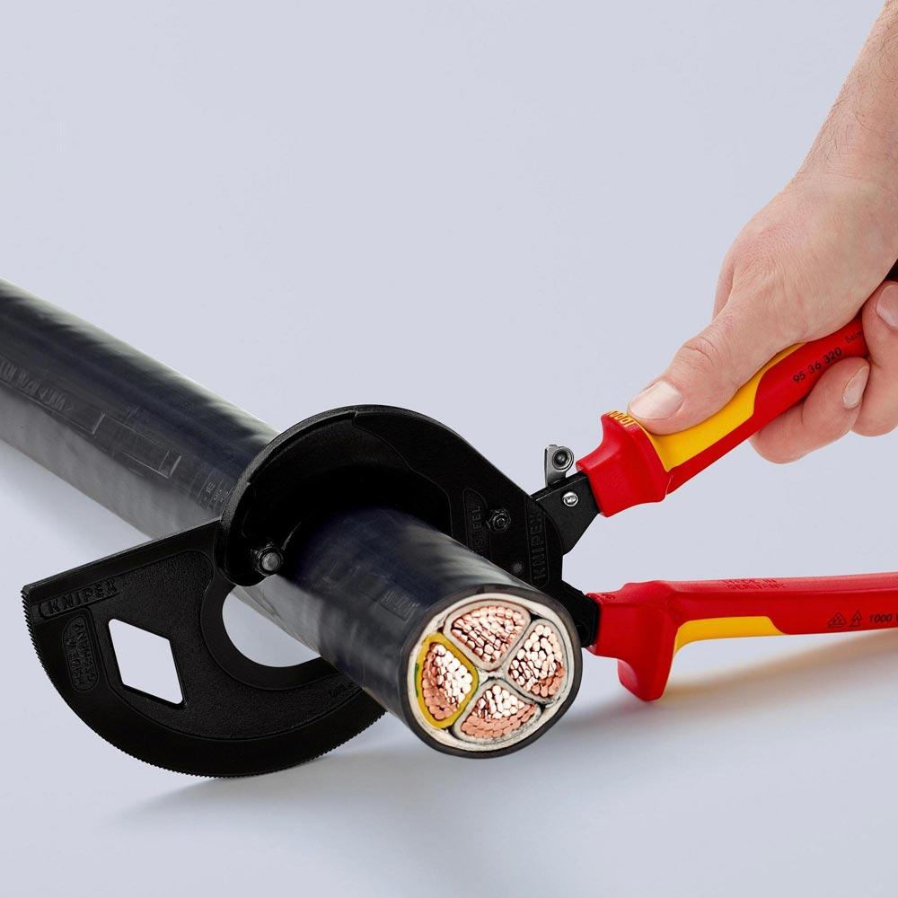 Kabelschneider Gesamtlänge 320 mm max. 60 (600 mm) mm poliert Mehrkomponenten-Hüllen VDE Kabelschneider Gesamtlänge 320 mm max. 60 (600 mm) mm poliert Mehrkomponenten-Hüllen VDE