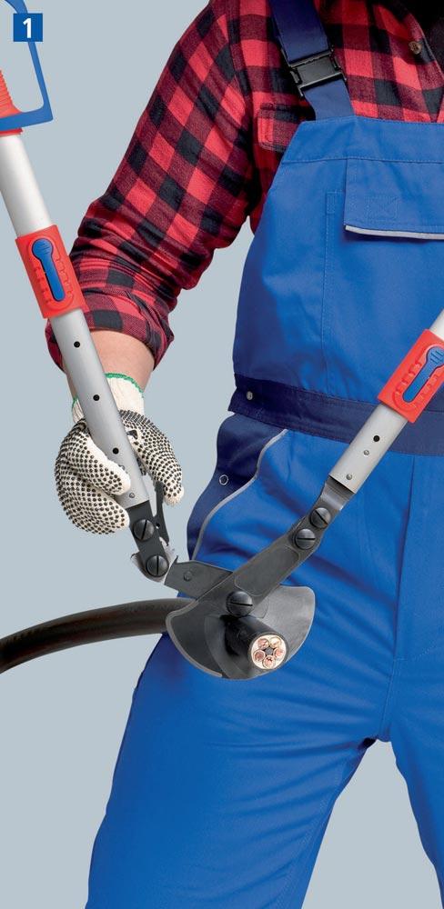 Kabelschere Werkzeuglänge 570 - 770 mm Kopf brüniert Mehrkomponenten-Hüllen