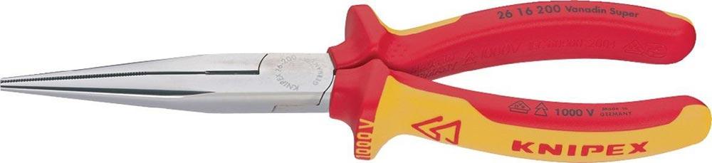 Flachrundzange Länge 200 mm gerade VDE Mehrkomponenten-Hüllen