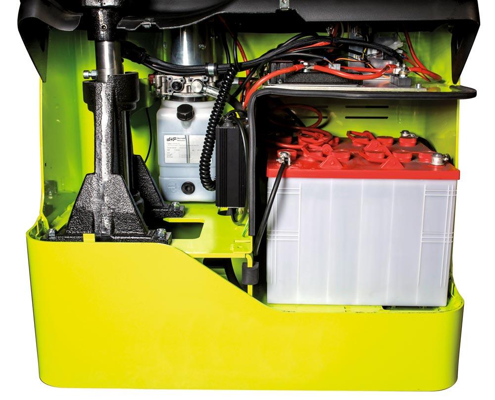 Elektrohydraulischer Stapler, mit Fahrantrieb, Traglast 1200 kg, Hubhöhe 2900 mm, inkl. AGM-Batterien