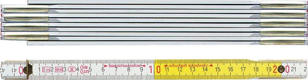 Gliedermaßstab 9802 Länge 2 m Breite 16 mm mm/cm EG III Buche weiß-gelb