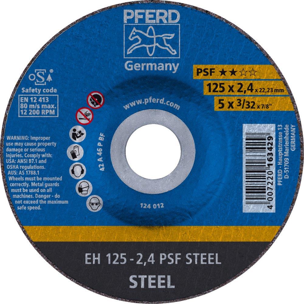 Trennscheibe PSF STEEL D125x2,4mm gekröpft Stahl Bohrung 22,23 mm