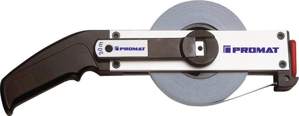 Rahmenbandmaß Länge 30 m Bandbreite 13 mm A cm EG II Aluminium weiß Stahlmaßband