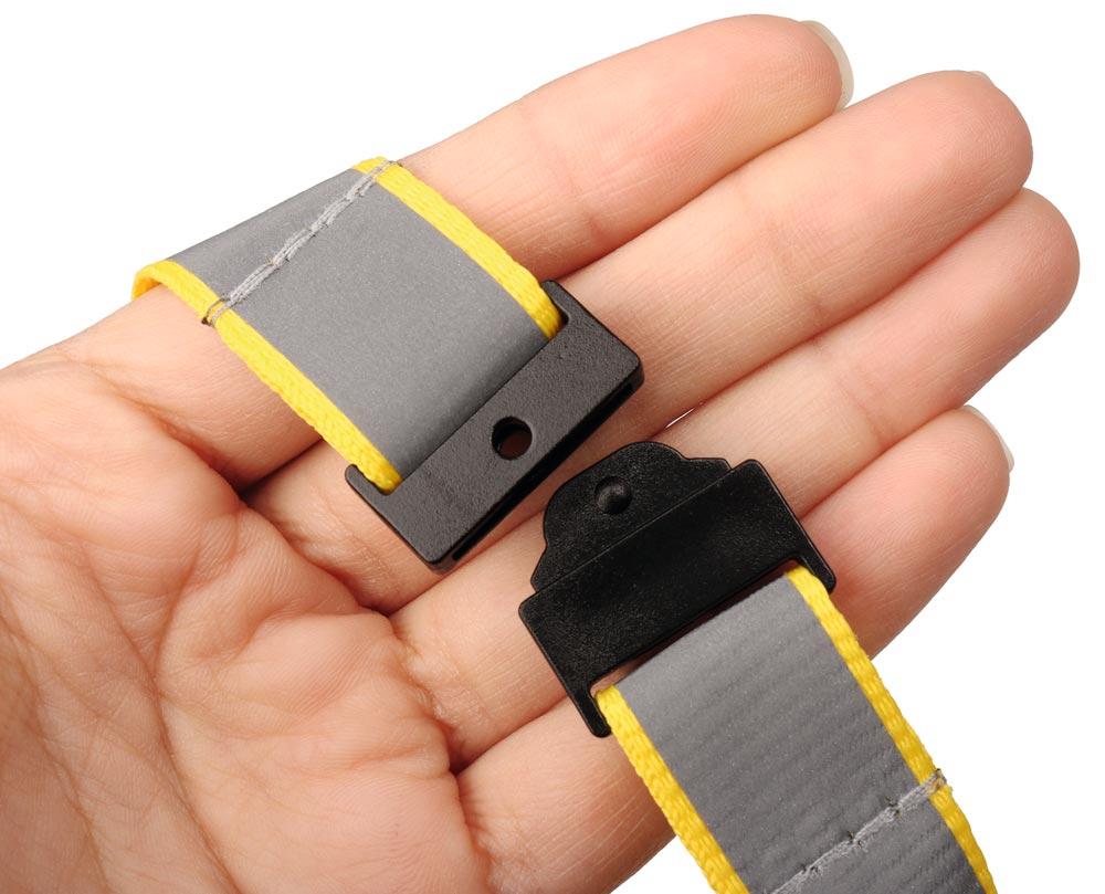 Sicherheits-Umhängeband, Polyester, LxB 550x20 mm, mit Leichtverschluss, Karabinerhaken + Schlüsselring, weiß, VE 30 Stück