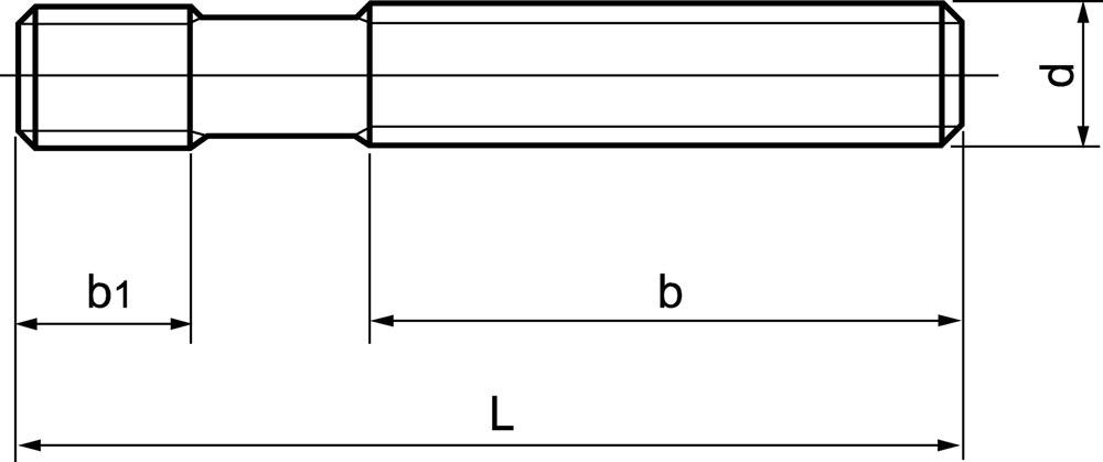 Stiftschraube DIN 6379 M16x160 mm vergütet auf 8.8