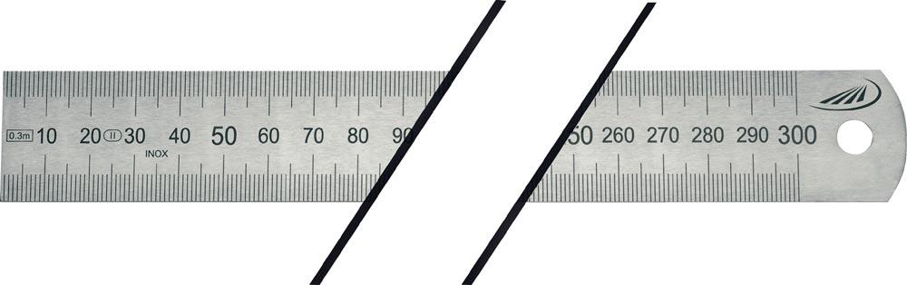 Stahlmaßstab Länge 2000 mm rostfreier Stahl biegsam Teilung A = mm/mm