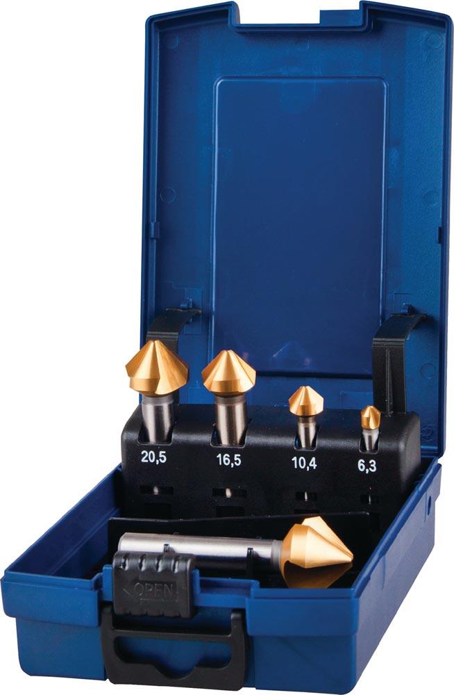 Kegelsenkersatz DIN 335 C 90  6,3-25 mm HSS TiN 5-teilig Kunststoffkassette