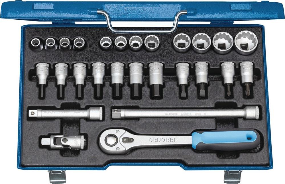 Steckschlüsselsatz D 19 IMU-10 27-teilig 1/2  Schlüsselweiten 10-30 mm Anzahl Zähne 32 12-Kant