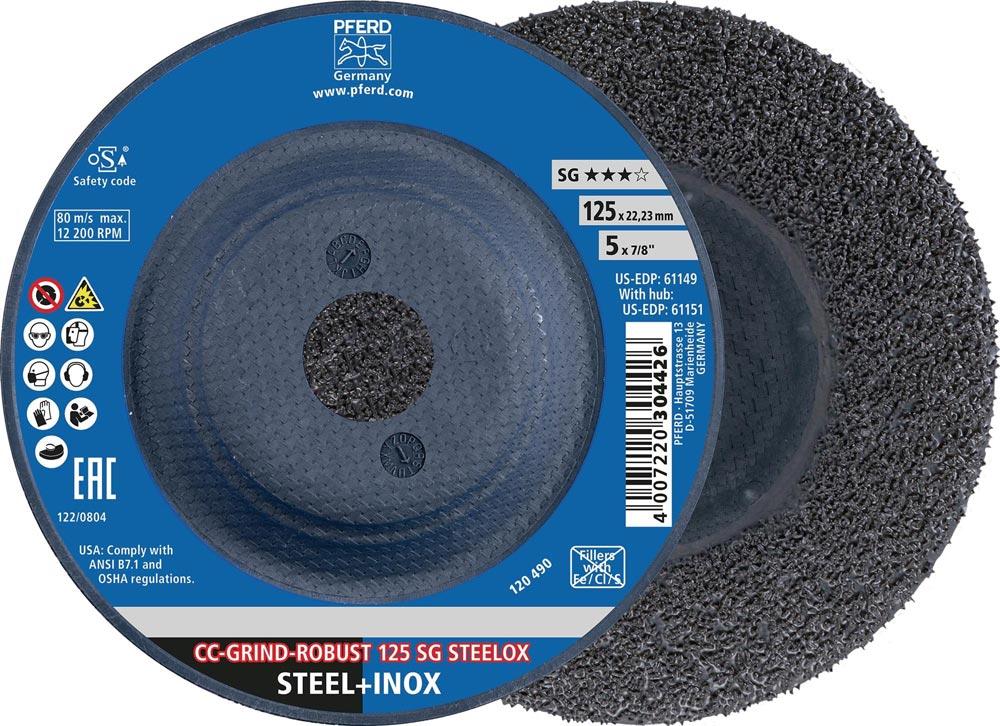 Schleifscheibe CC-GRIND-ROBUST SGP STEELOX D125xSmm Stahl / Edelstahl Bohrung 22,23 mm Schleifscheibe CC-GRIND-ROBUST SGP STEELOX D125xSmm Stahl / Edelstahl Bohrung 22,23 mm