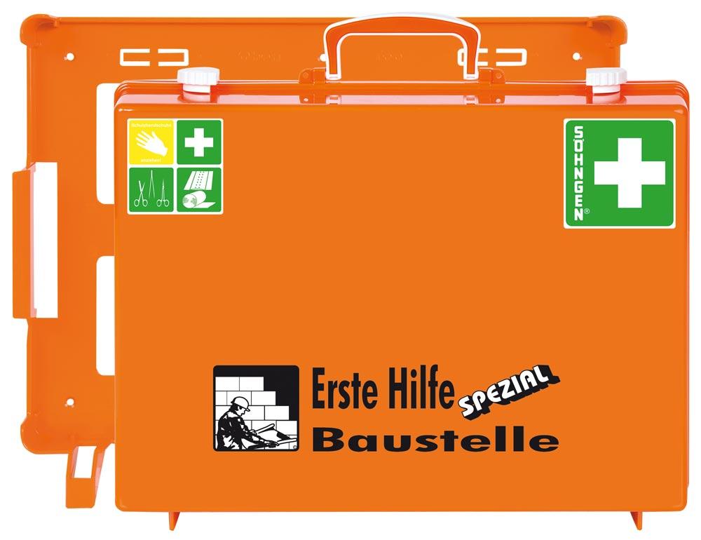 Erste Hilfe Koffer Beruf SPEZIAL Baustelle B400xH300xT150ca.mm orange